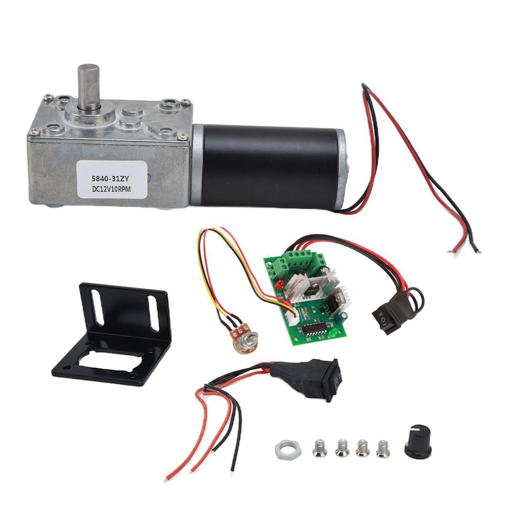 DC12V Geared Motor Turbo Worm Speed Reduction Machinery Accessories with 8mm Shaft