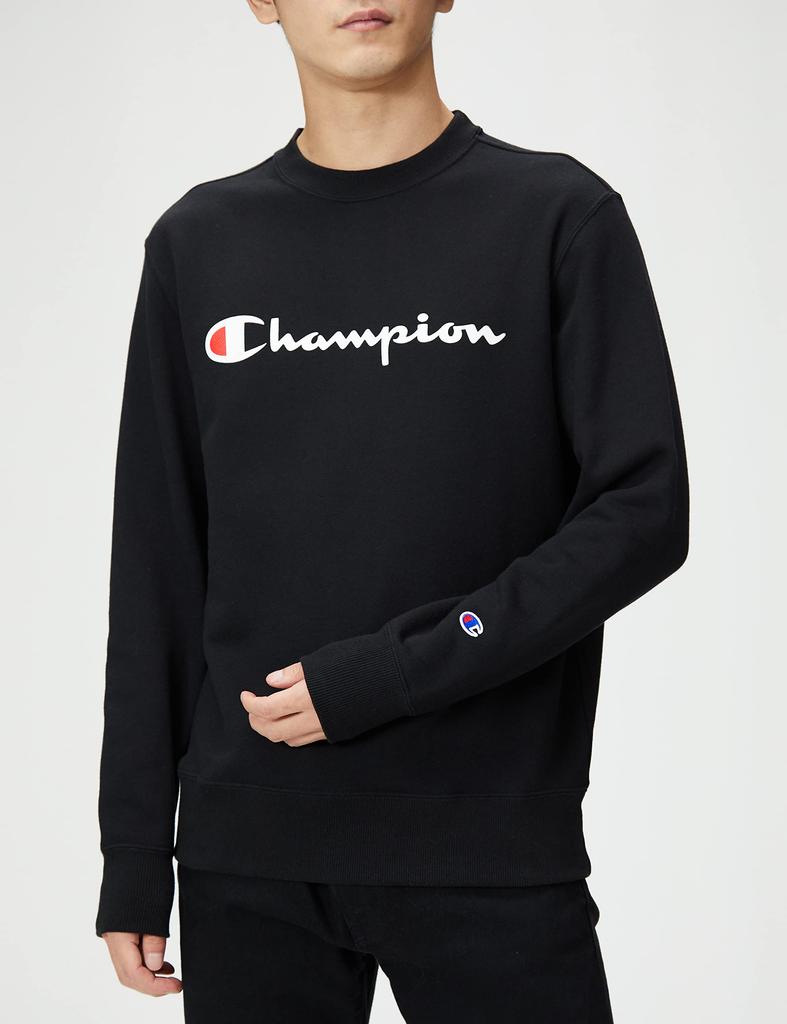 Champion Long Sleeve Crew Neck Sweatshirt with Script Logo, Basic, C8-W043Z -090-L