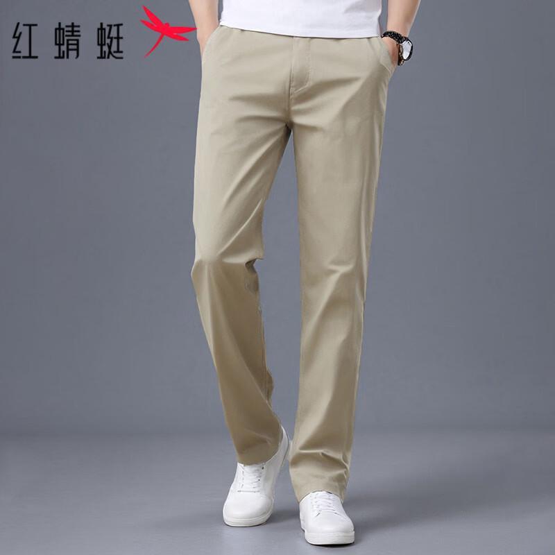 RED DRAGONFLY Men s Summer Breathable Cotton Straight-Leg Casual Pants 29