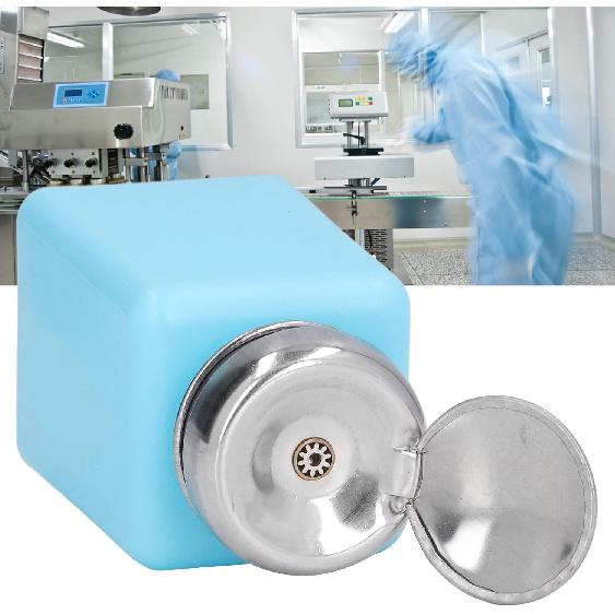 200ml Press Type Solvent Dispenser, ESD Anti Static Bottle with Stainless Steel Lid Pumping Empty for Alcohol Makeup Remover (Blue)