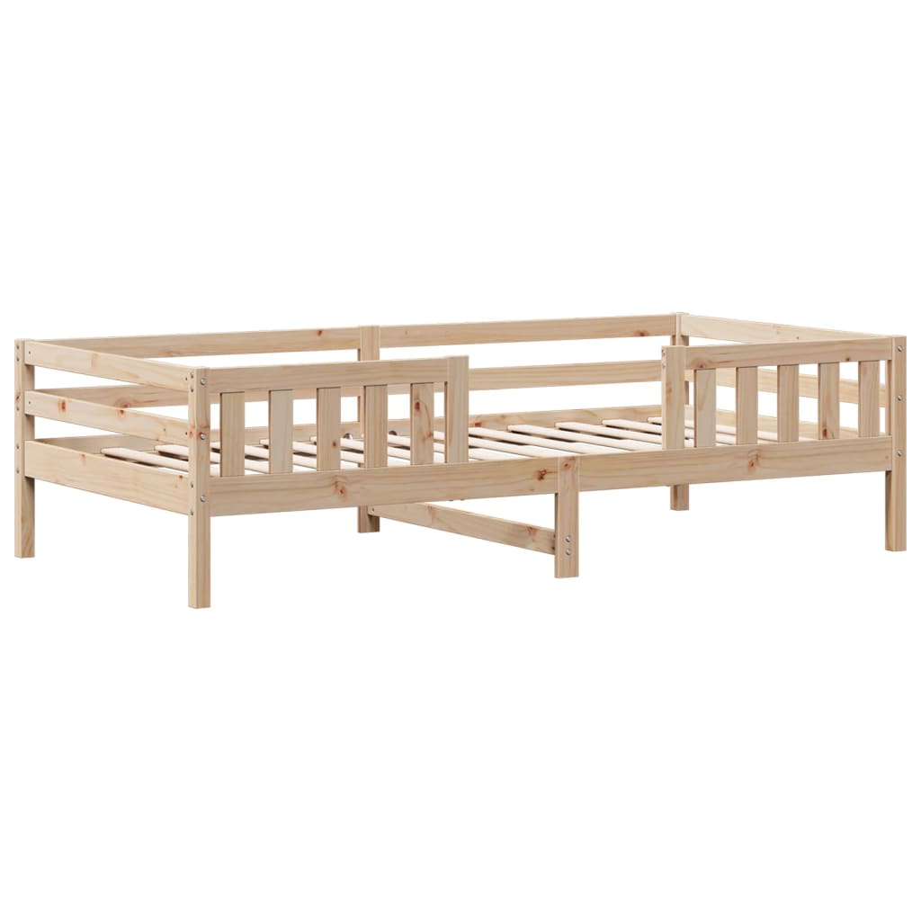 Solid Wood Bed with Canopy 75x190 Cm Pine