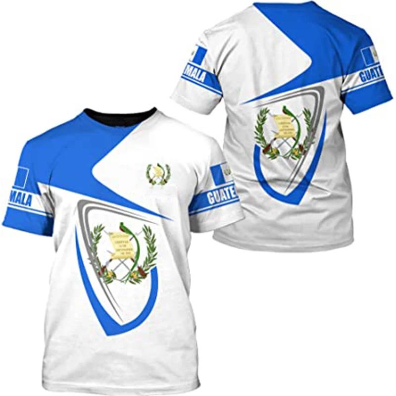 3d Print Guatemala National Flag T-shirt for Men Short Sleeve Oversized Tees Top Streetwear Men O Neck Hip Hop Tshirt Homme