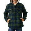 Men's Quilted Lined Button Down Plaid Shirt Add Velvet To Keep Warm Jacket With Hood