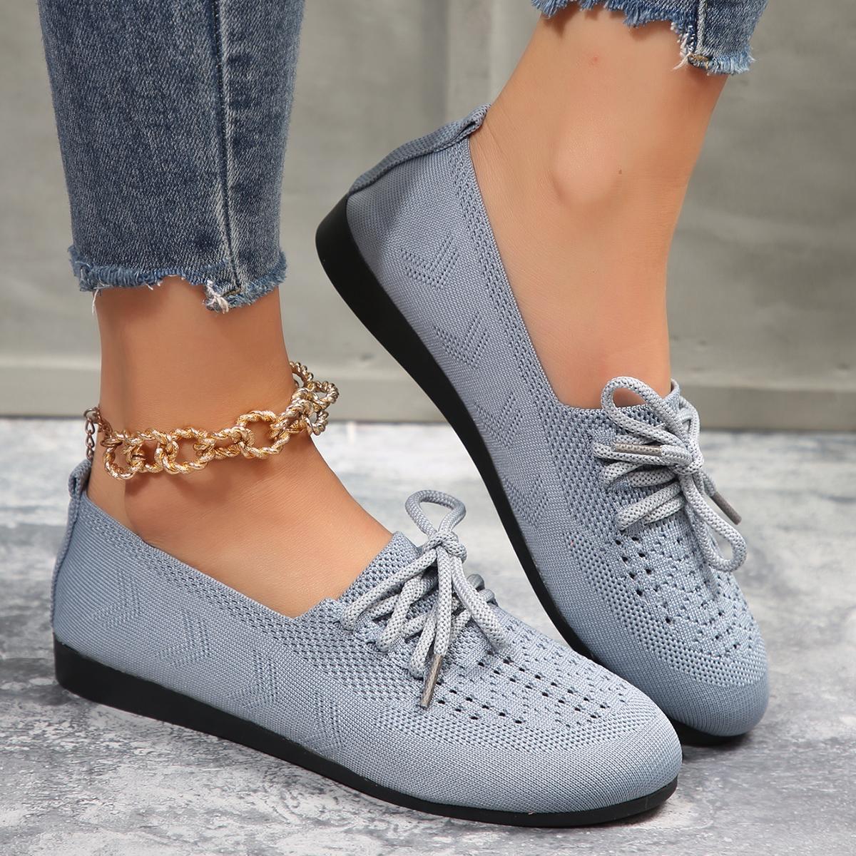 

Women Flats 2024 New Summer Classic Shoes for Women Round Toe Designer Anti-Slip Low-top Flat Shoes Outdoor Casual Loafers Women 43 серый