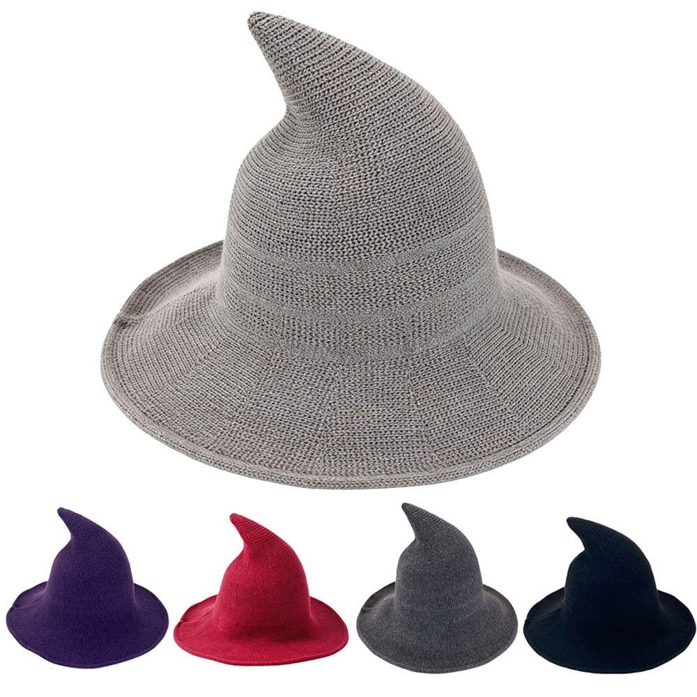 Solid Color Halloween Witch Hat High Quality Costume Hat Fashionable Magical Hat For Women