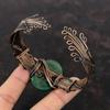 Malachite Cuff Bracelet Copper Wire Wrapped Bangle Adjustable Bangle Handmade Jewelry Gemstone Bracelet Antique Copper Jewelry Wedding Gift