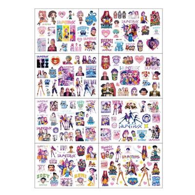 Cute Cartoon Kpop Demon Hunters Temporary Tattoo Anime Stickers Design Water Transfer Tattoo Stickers Funny Party Gifts