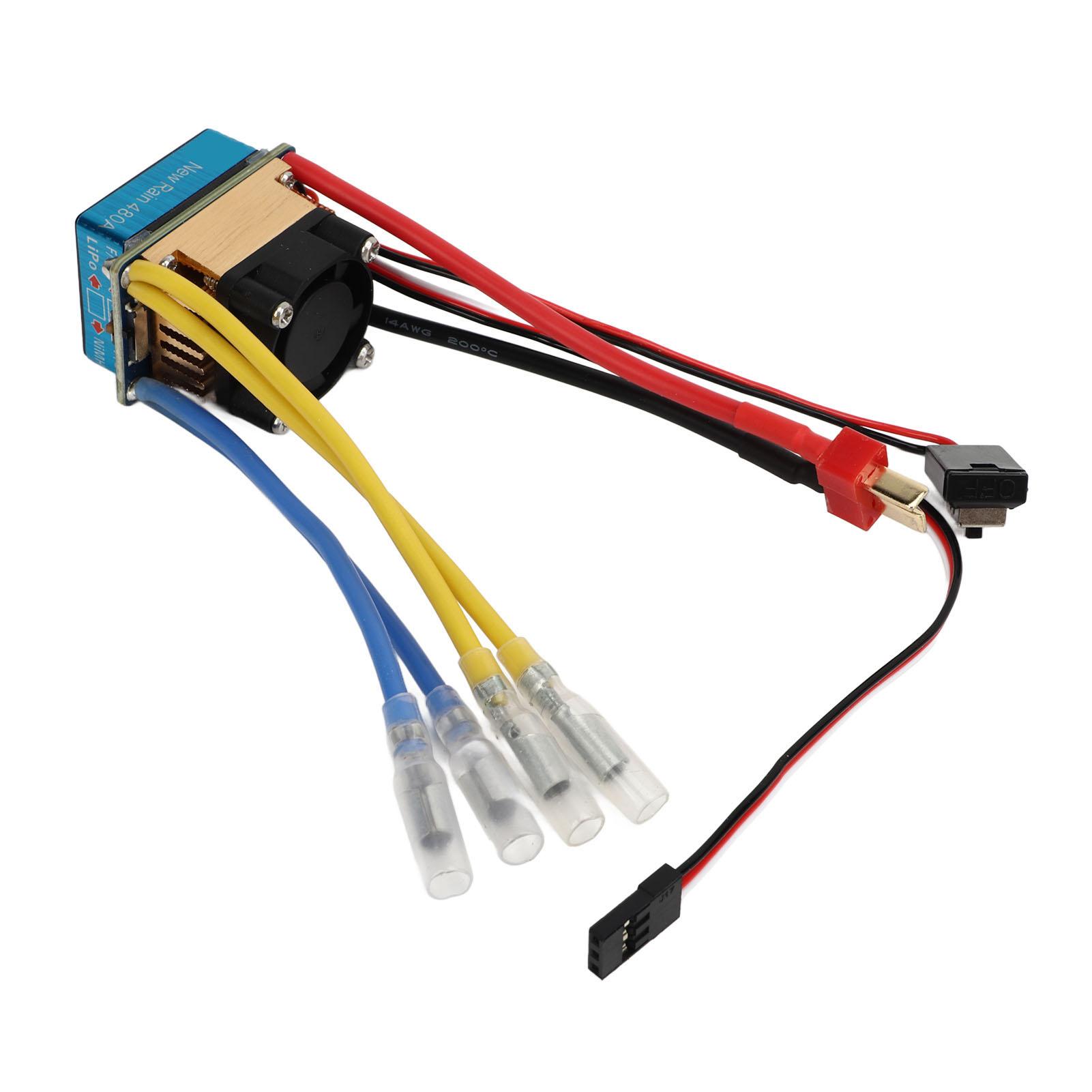 

Brushed ESC 80A 480A Waterproof 2 Way 6V 3A BEC Output Auto Adjustment RC Car Brushed ESC for 1 8 RV SUV Truck Crawler