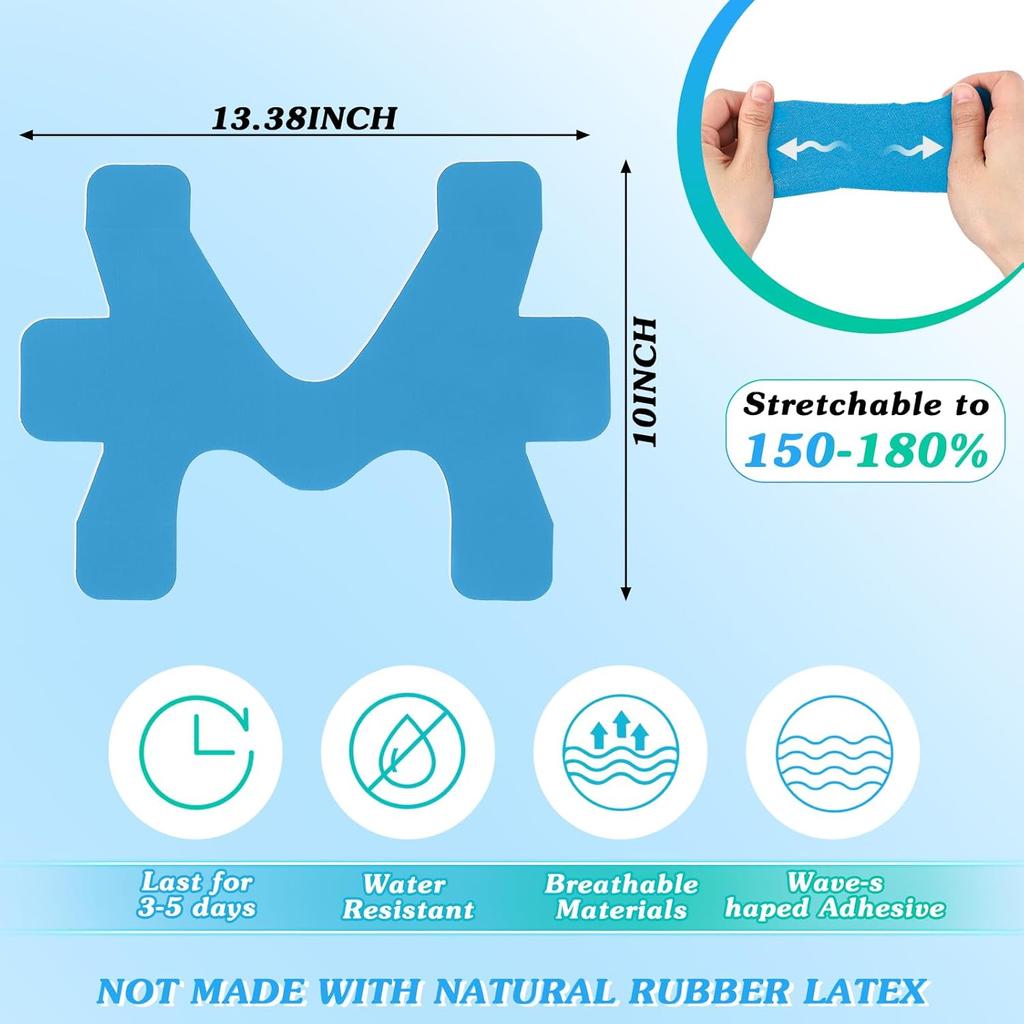 10 Pezzi Kinesiology Tape per Caviglia Pretagliato Atletico Cotone Impermeabile Traspirante Supporto Muscolare Sollievo dal Dolore ai Legamenti