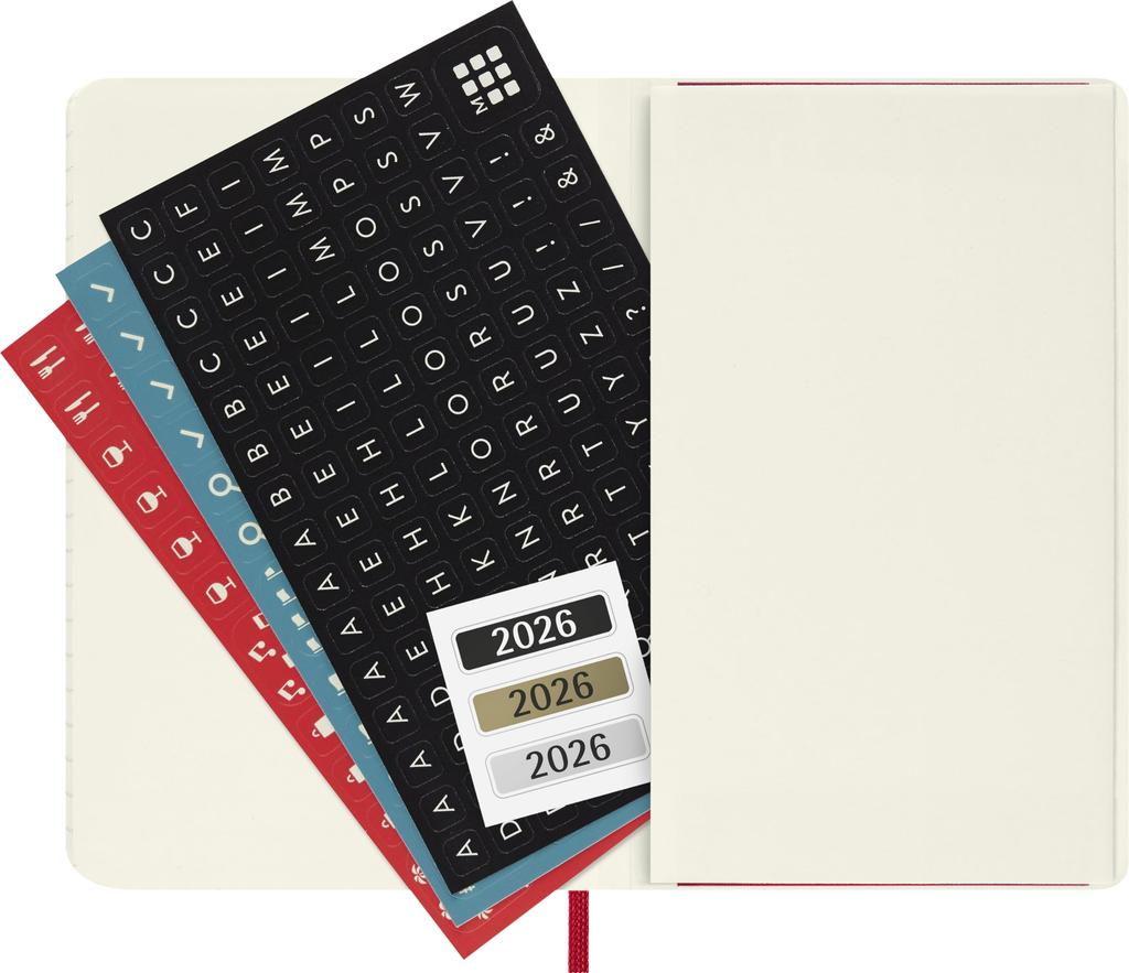 Moleskine 2026 Daily Pocket Size x Soft Scarlet Starting in January Planner, 12-Month Diary, (9cm 14cm), Cover, Red, DSF212DC2Y26,