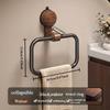 Vintage Walnut Wood Towel Ring with Suction Cup Mount, No-Drill Wall-Mounted Bathroom Towel Holder