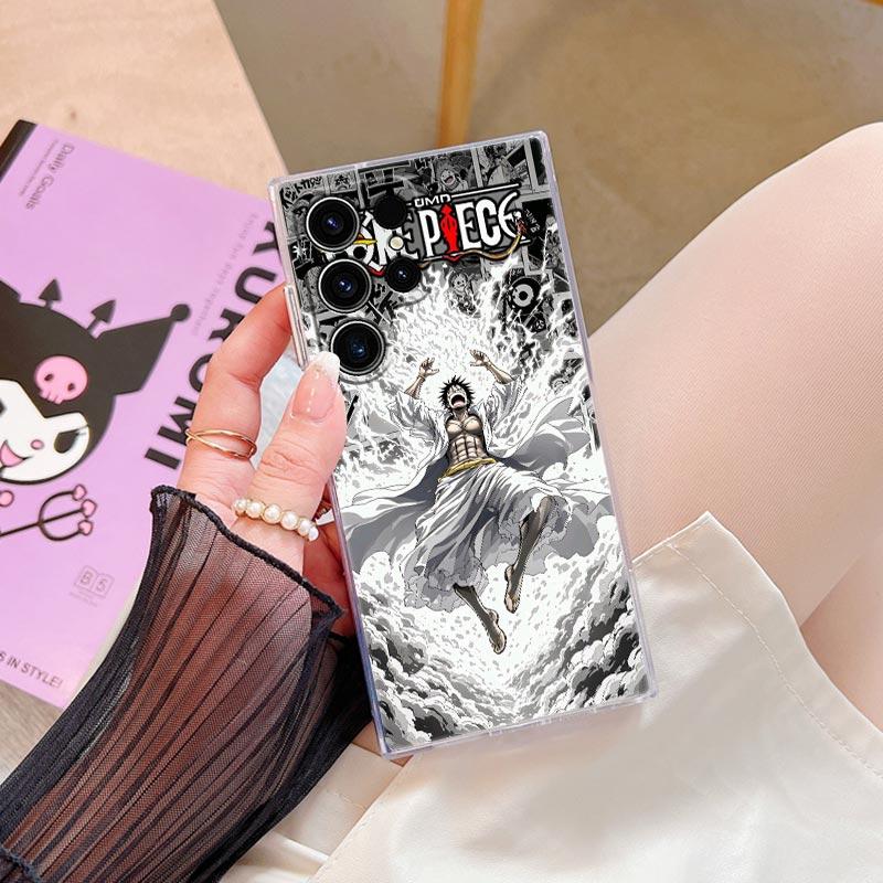 One P-Piece Kid Law Luffy Anime S26Ultra Case For Samsung Galaxy S25 S26 S24 S23 Ultra S22 S20 Plus S21 FE A57 Clear Phone Cover