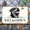 Vintage Rottweiler Willkommen Blechschild Rustikale Metallwanddekoration mit Willkommen In Meinem Zuhause Design Perfekt für Zuhause C