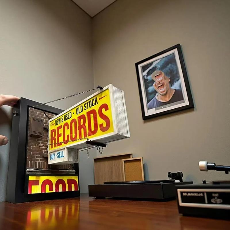 

Ретро настенный светильник для магазина пластинок Ручной работы Ретро настенный светильник в виде виниловой пластинки Декор Музыкальный магазин Искусство 3D Миниатюрный магазин Лайтбокс Ностальгический