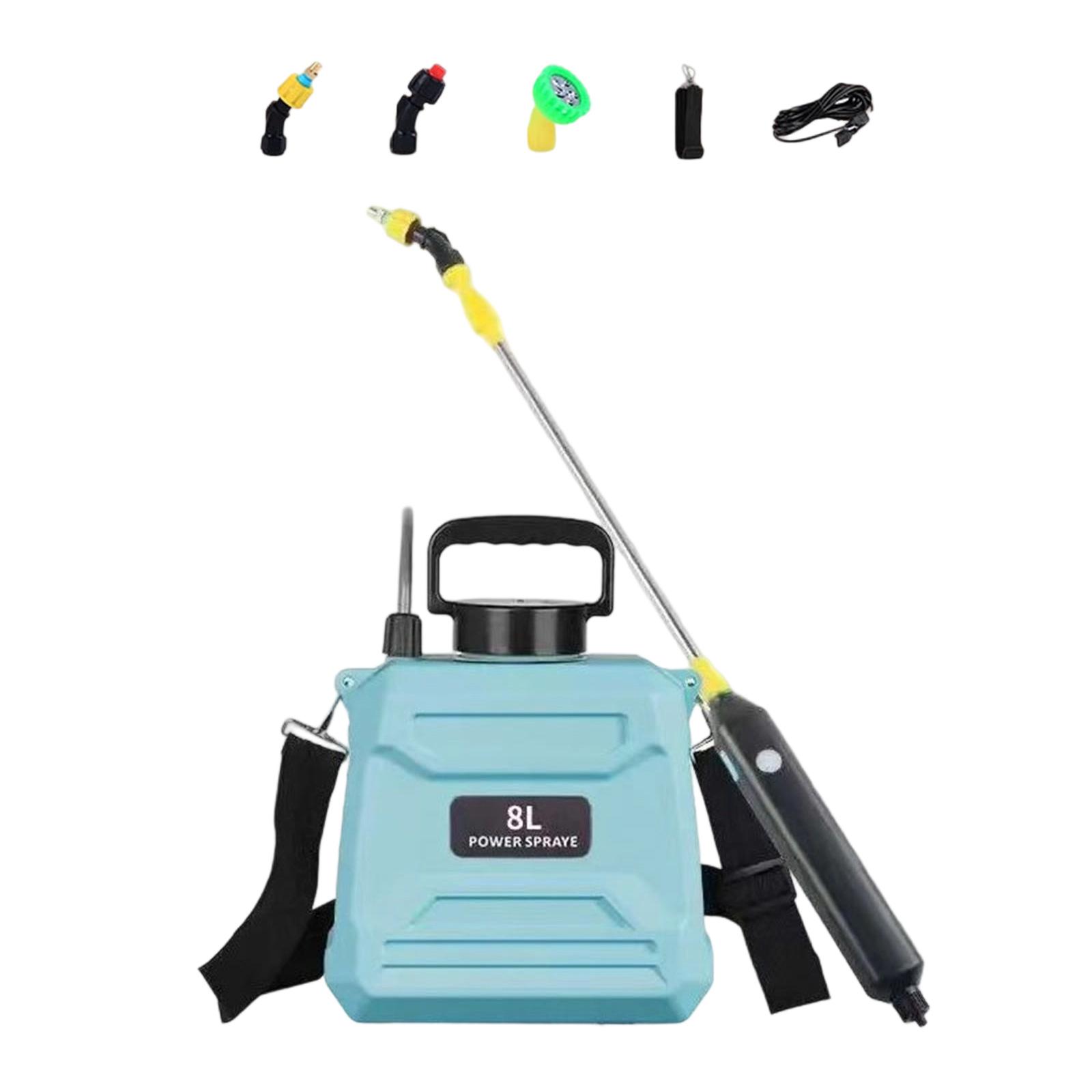 

Аккумуляторный 8-литровый садовый опрыскиватель с расширяемой штангой-распылителем, 4 режима распыления, эргономичная плечевая поддержка для использования в саду на открытом воздухе синий