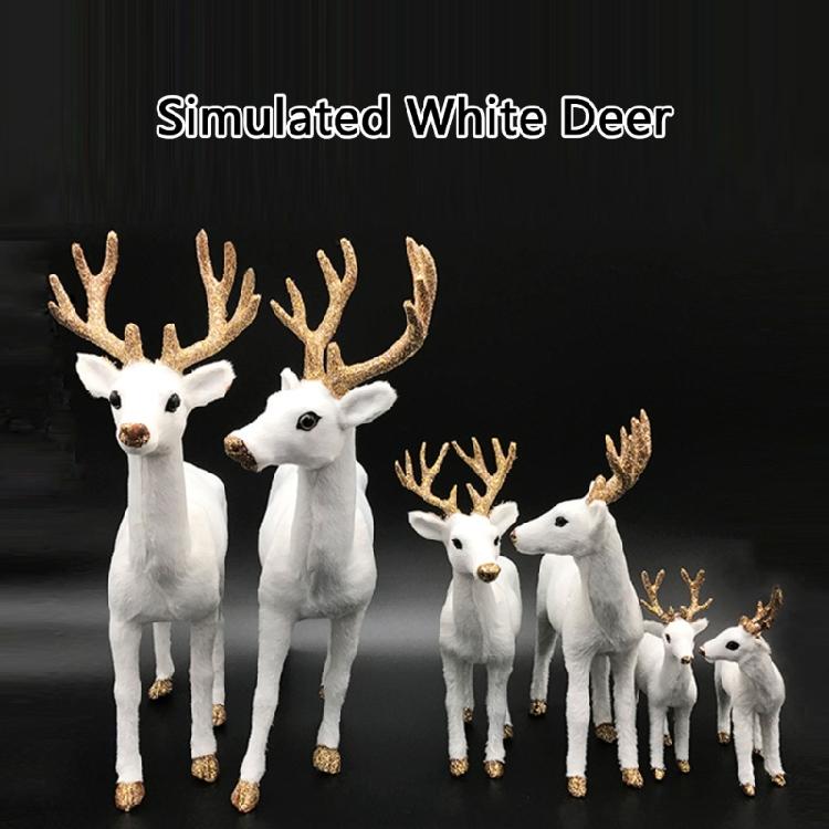 Christmas Deer Figurines,Deer Animal Model,Realistic Reindeer Figurines with Glittered Antler and Feet Centerpieces