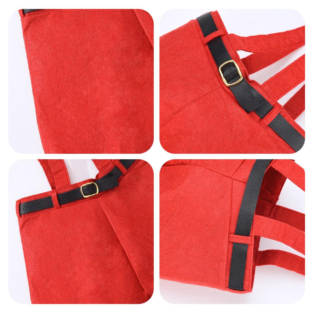 Xmas Decorations Candy Bag Portable Wine Bottle Holder Xmas Santa Pants Bags with Handle