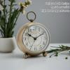1PC 4.5-inch metal pendant quartz alarm clock, silent scanning second clock, luminous seat clock