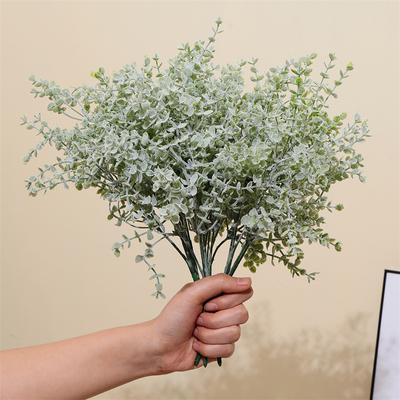1 stücke Künstliche Haarigen Gefälschte Gras Eukalyptus Grüne Pflanze Topf Dekoration Grüne Blätter Kleine Gras Hause Dekoration Blume