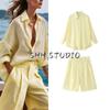 Summer New Product Women's Clothes Vacation Style Lapel Long Sleeve Shirt Tops + High Waist Leisure Mini Shorts Suit
