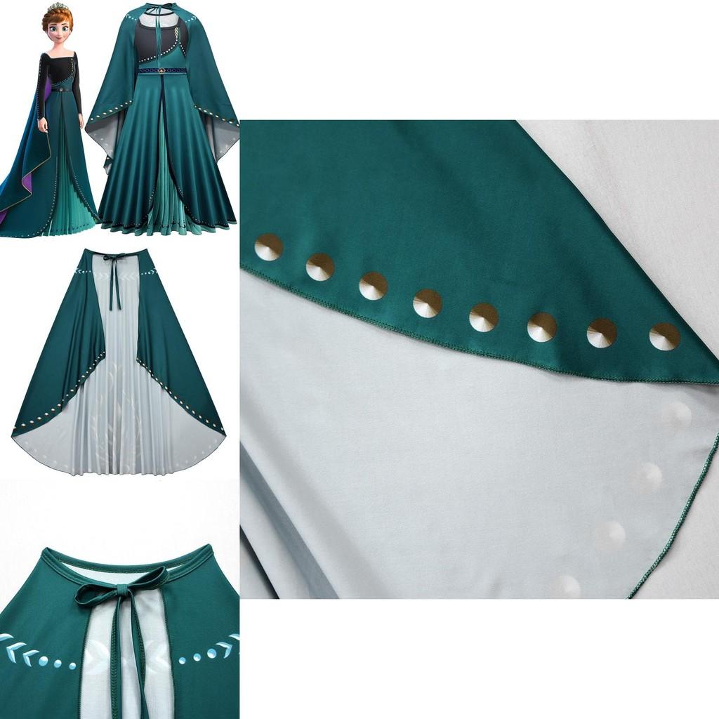 Kids Frozen Anna Cosplay Costume Dress Cloak Outfit Fancy Dress Party Roleplay