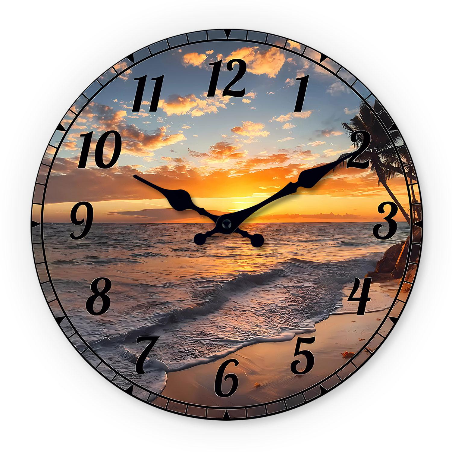 [10-14Inch] High-Quality 1 High-Quality Wooden High-Quality Patterned High-Quality Wall High-Quality Clock, High-Quality Silent High-Quality Running (as the picture,10 Inch)