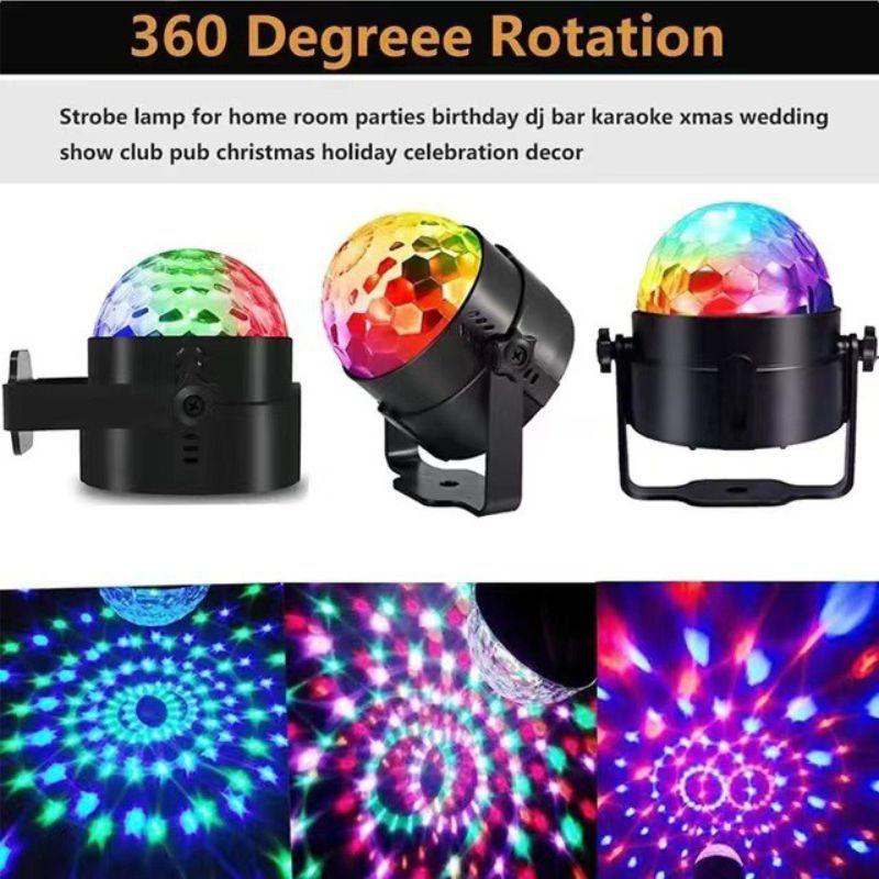 LED Remote Rotating Seven-Color Crystal Magic Ball Light for Indoor Dance and Stage Venues
