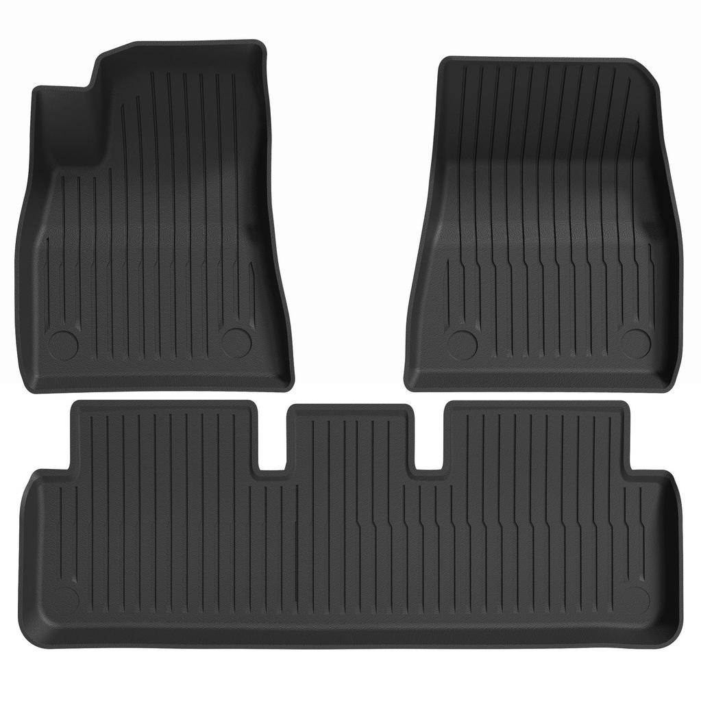 Eco-Friendly TPE Cargo Mats for Tesla Model 3/Y Refresh: All-Weather Front and Rear Coverage