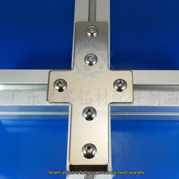 Cross-Shaped Aluminum Reinforcement Plate for 2020/3030/4040 Profiles