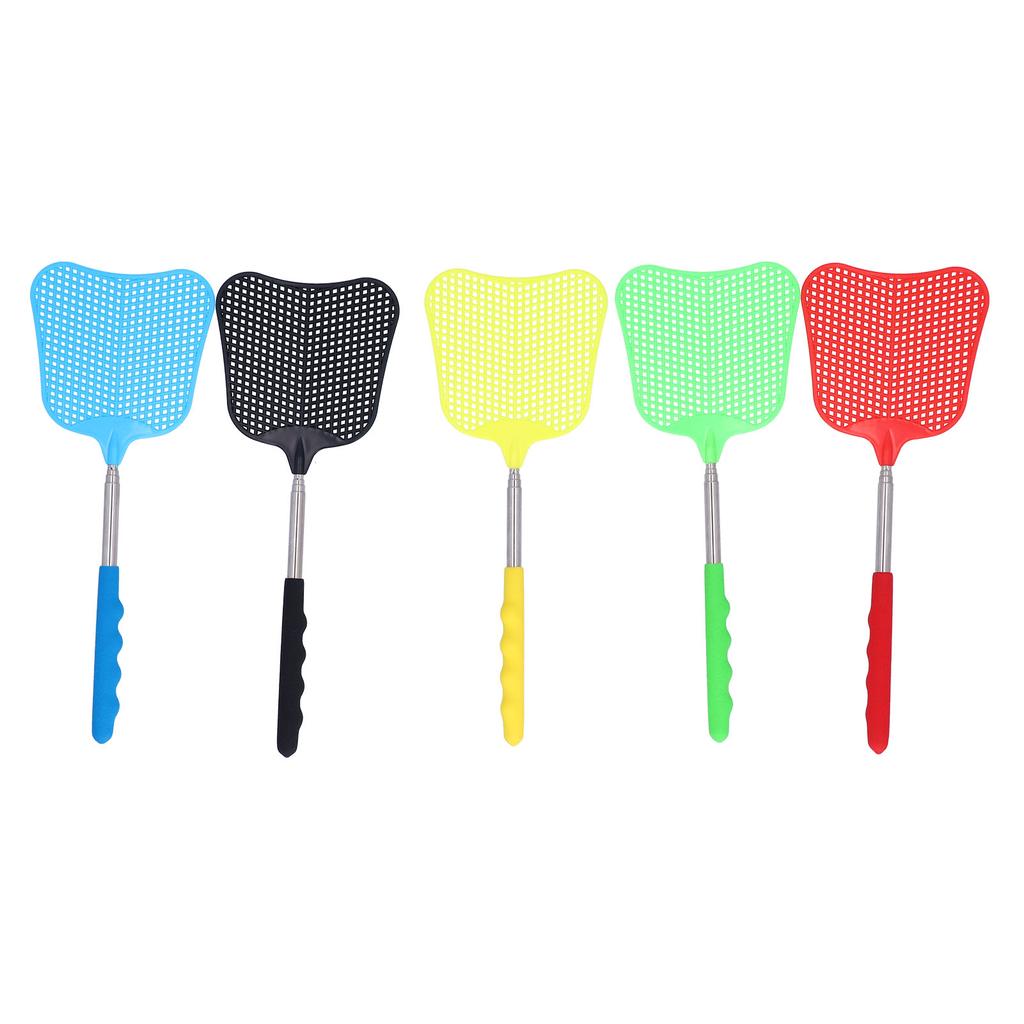 5PCS Plastic Fly Swatter with Retractable Rod Thicken PlantainShaped Fly Swatter for Home