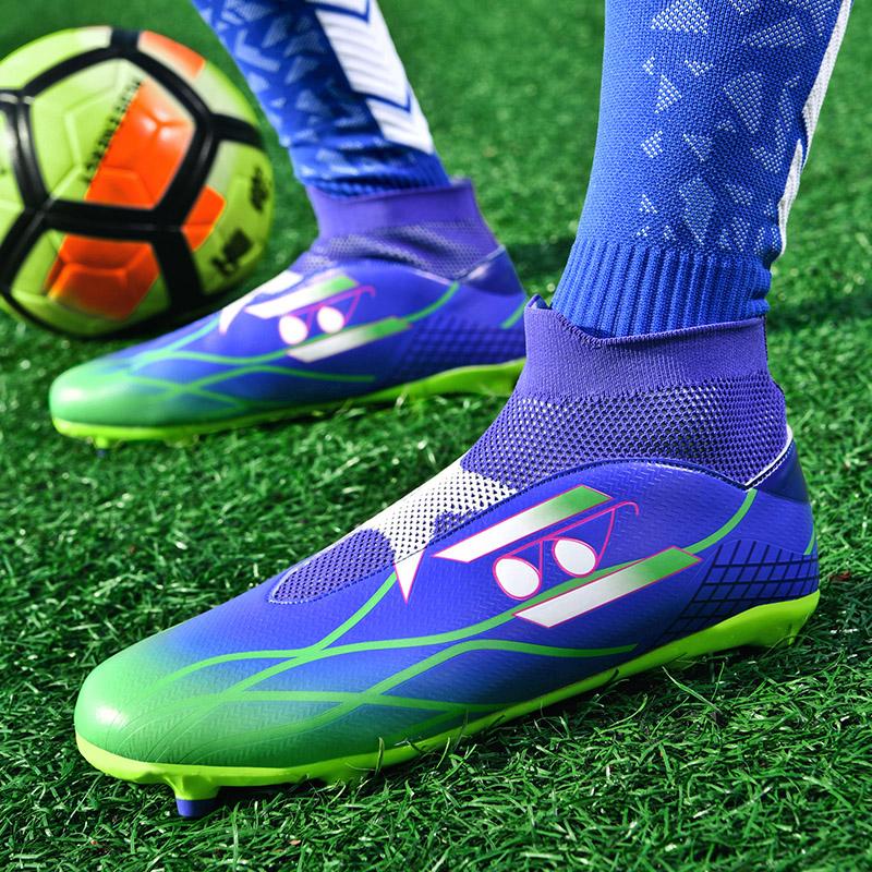 35-45Unisex Football Boots Youth Large Size Football Boots Rubber Soft Sole Long Nails AG Professional Artificial Lawn Training Football Shoes