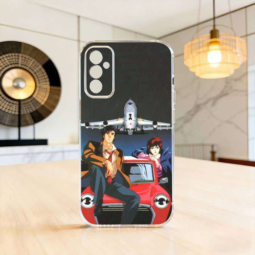 R-Retro City Hunter Comic  Phone Case For SamsungA10,12,20,21S,30,31,40,50,51,52,70,71 Transparent Cover