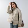 Women's 90-down White Duck Down Solid Color Stand-up Collar Button Women's Simple Pinghu Down Jacket
