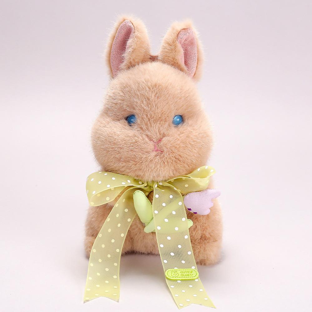 Plush Snowball Bunny Handheld Stress Relief Toy With Glasses For Kids And Adults