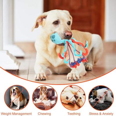 Plüsch-Oktopus-Hundespielzeug, robustes Kauspielzeug für Hunde, für aggressive Kauer, Oktopus