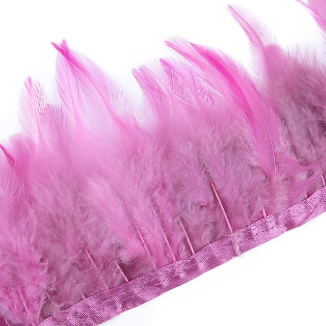 1Meter Natural Pheasant Chicken Feather Trims 10-15Cm Ribbon Sewing Feather For Craft Accessories Party Costume Plume Decoration