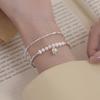 Elegant Pearl & Silver Sweet Lily Pendant Bracelet for Women