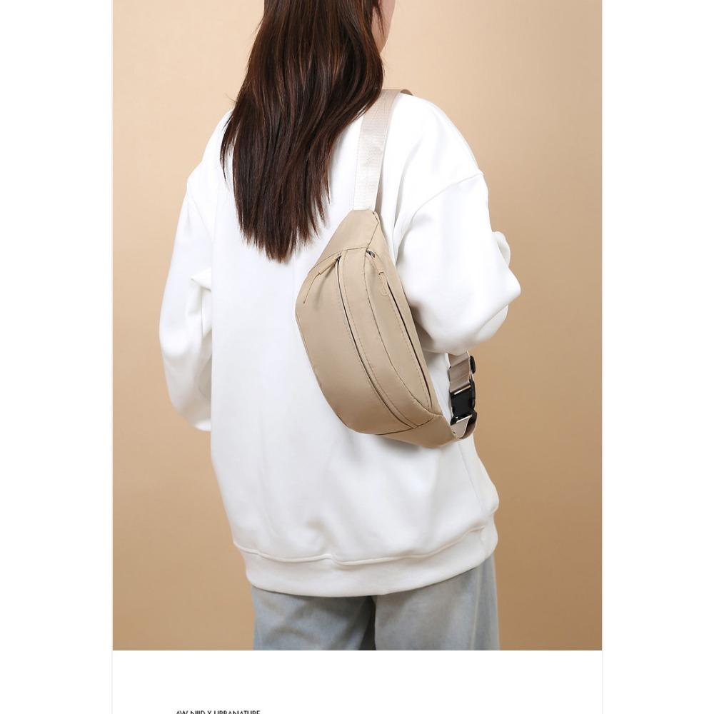 Women's Outdoor Solid Color Lightweight Multi-Pocket Sports Waist Chest Bag