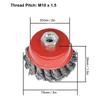Set of 75mm Steel Wire Cup Brushes with M10 Threads for Disc Cup Brushes for Rust Removal 5-Piece Grinders, Heavy-Duty
