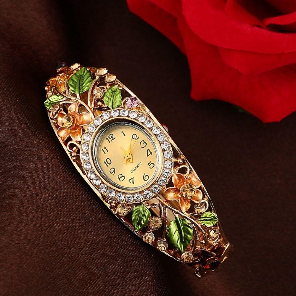 Quarzwerk Blumenuhr Legierung Quarzarmband Armbanduhr Lässiger Anlass