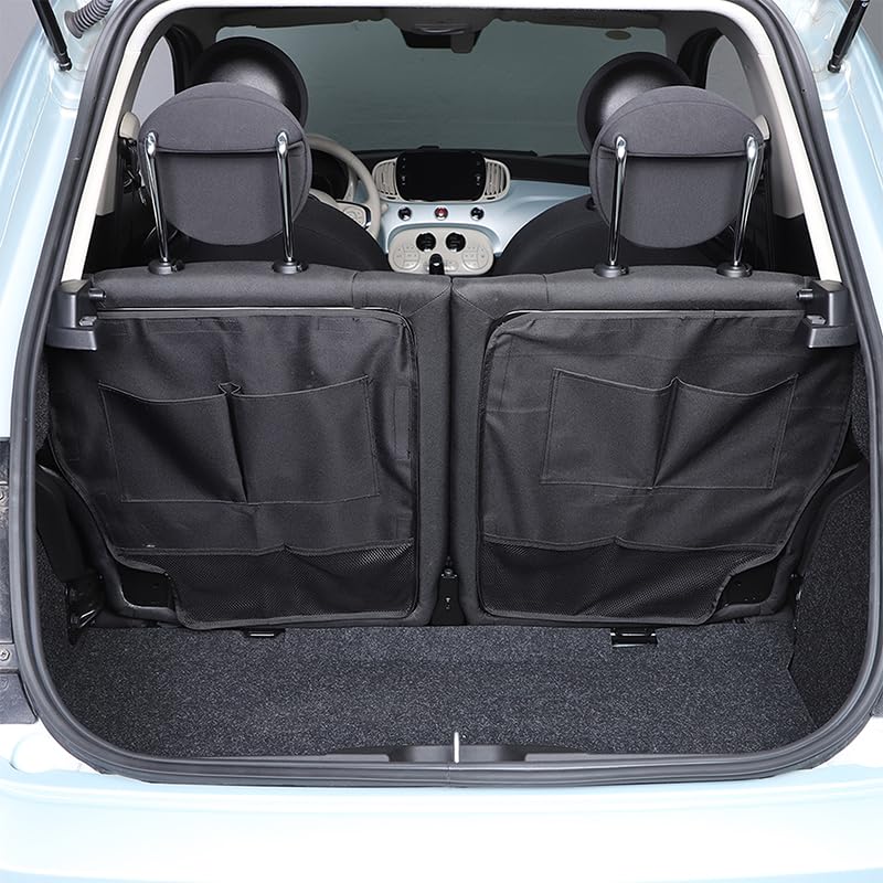 Hcilloend Seatback Storage Pockets for New Fiat 500 Car Storage Rear Seat Hanging Storage Oxford Easy Adhesive Large Capacity Custom Car Convenient