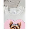 Kids Sweatshirt,Crew Neck Fashion Top, Fun"Cute Yorkie Puppy Heart " Patterned Sweatshirt, for Everyday Casual Wear, for All Kinds of Daily Outfits