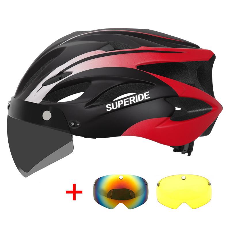 Superide Men Women Cycling Helmet With Goggles & Sun Visor Ultralight Mtb Bicycle Helmet Outdoor Road Bike Mountain Bike Helmet