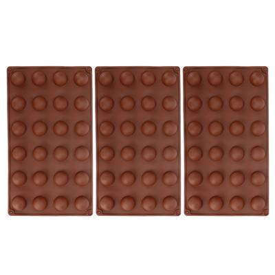 3 stuks Siliconen Vorm 24?Gat Zachte Halve Bol Bakvorm voor Chocolade Gelei Mousse Zeep