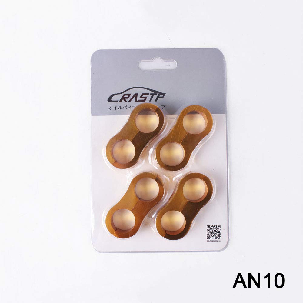 MUGE Tubing Separator Clamp Fitting, Hose Separator Clamp, Hose Clamp, Car Cooler, Aluminum Alloy, AN10, 4-Pack, Universal (Gold, AN10)