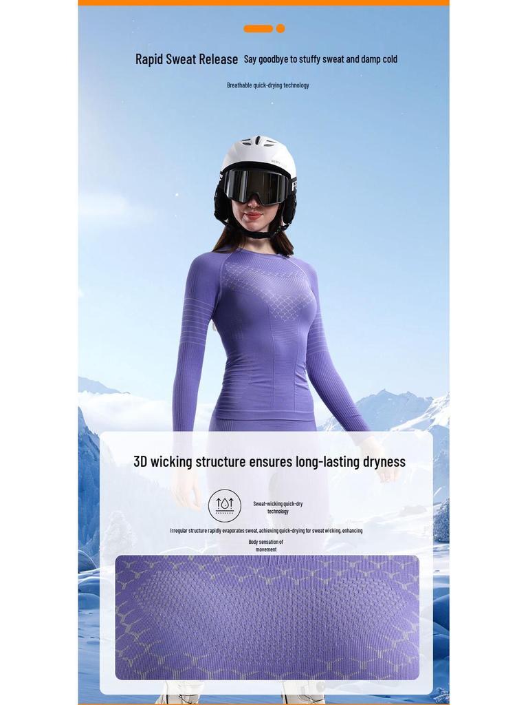 X-BIONIC Women's Skiing Compression Underwear Set - Sweat-Wicking, Quick-Drying, Warm, and Tight.