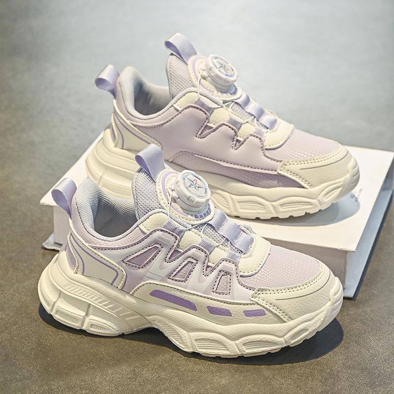 Girls' sports shoes autumn and winter 2025 new velvet thermal cotton shoes children's dad shoes medium and older children's running shoes