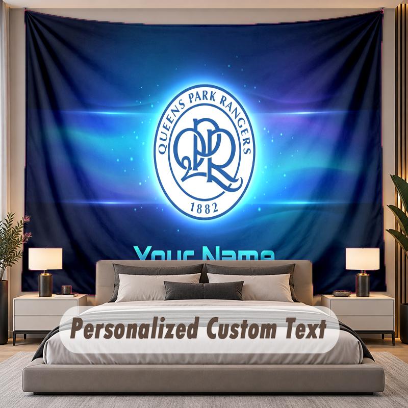 Custom Name Text Tapestry Queens Park Rangers Personalized Polyester Wall Tapestry For Bedroom And Room