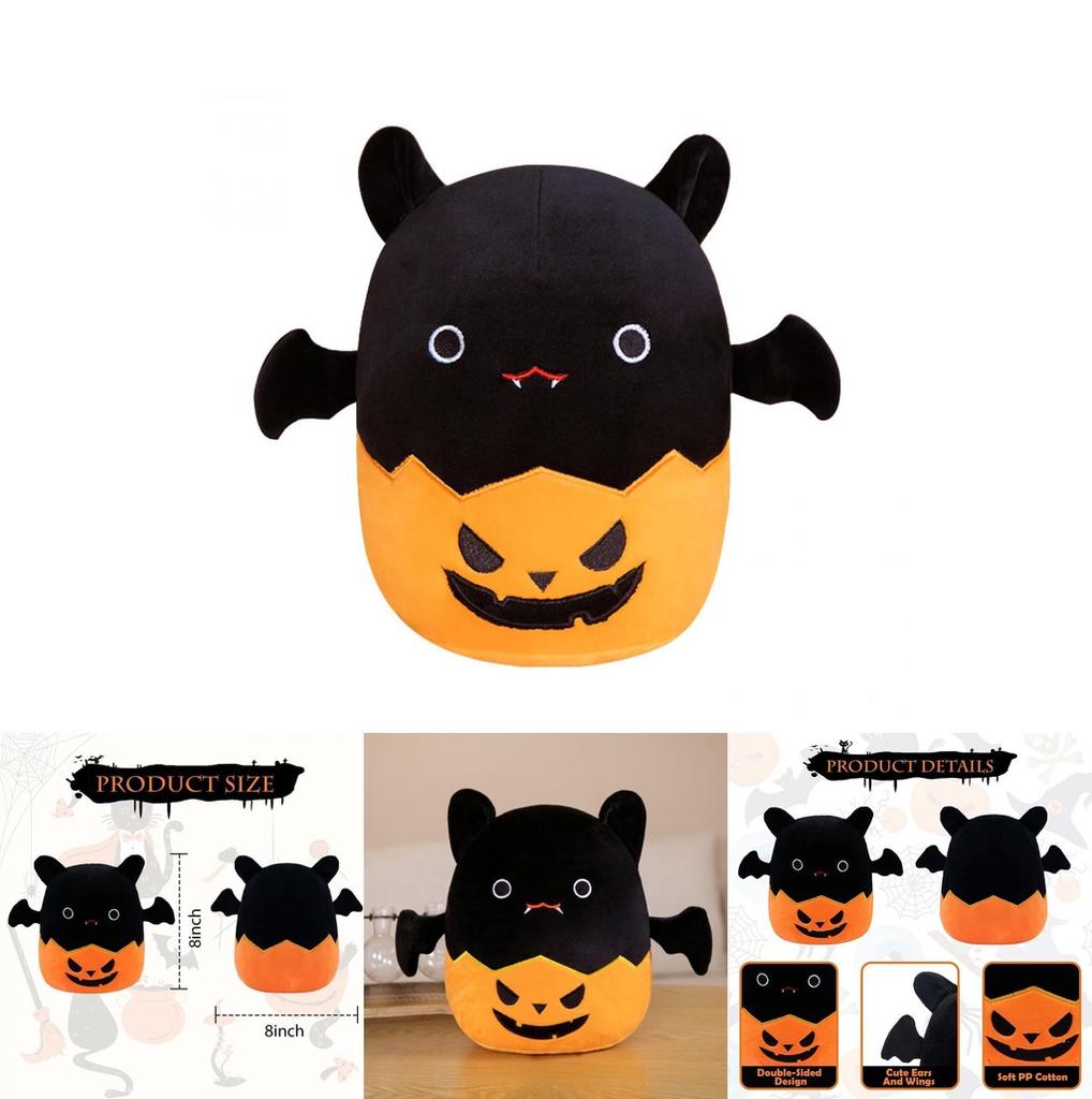 Cute Halloween Bat Pumpkin Plush Toy For Kids' Birthday And Home Decoration