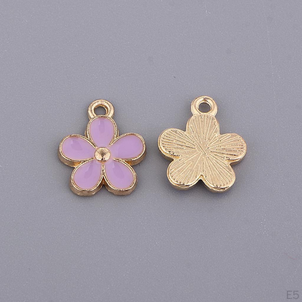 10 Colorful Flower Charm Pendants for Jewelry Making crafts Small Bulk Charms Necklace Bracelet